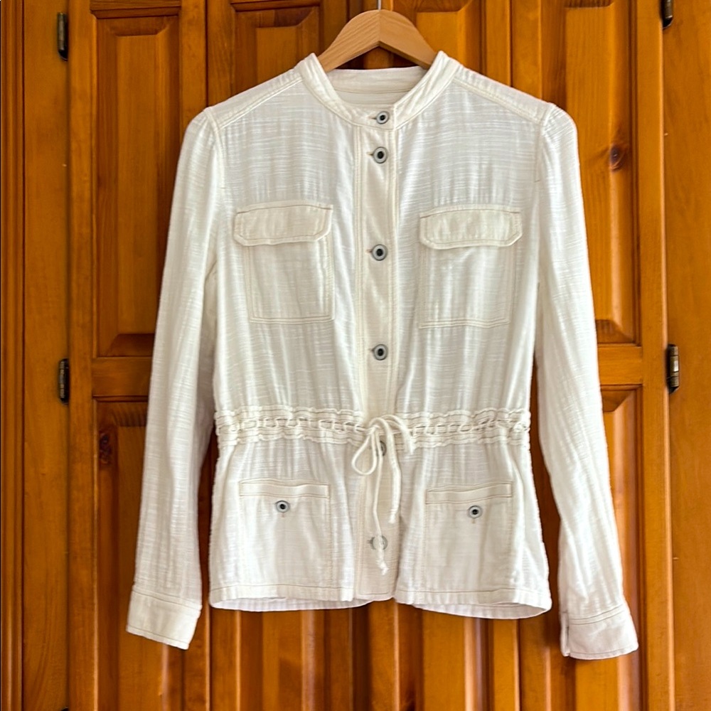 Anthropologie cream cotton safari jacket - Picture 3 of 10